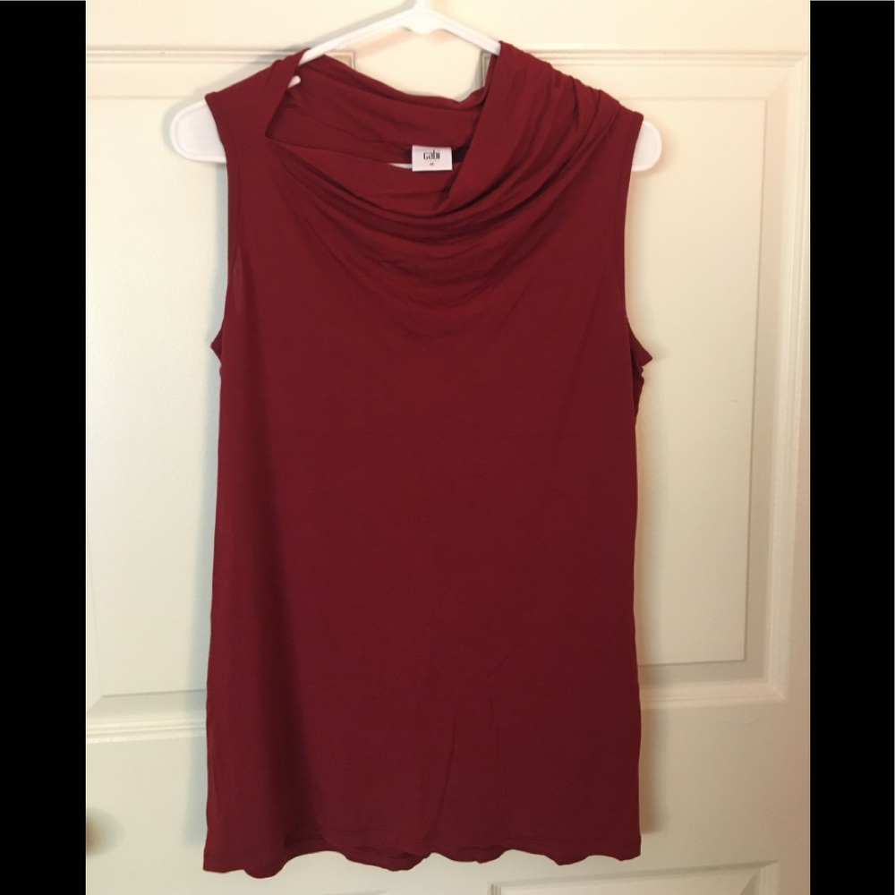 Cabi rust red asymmetric neckline sleeveless tank